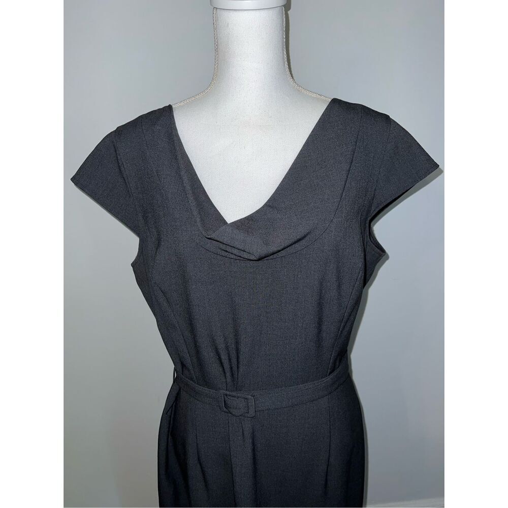 Women’s Gray Calvin Klein Belted Sheath Dress 14